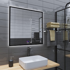 Grossman Зеркало Pragma-норма Black 80x80 – фотография-3